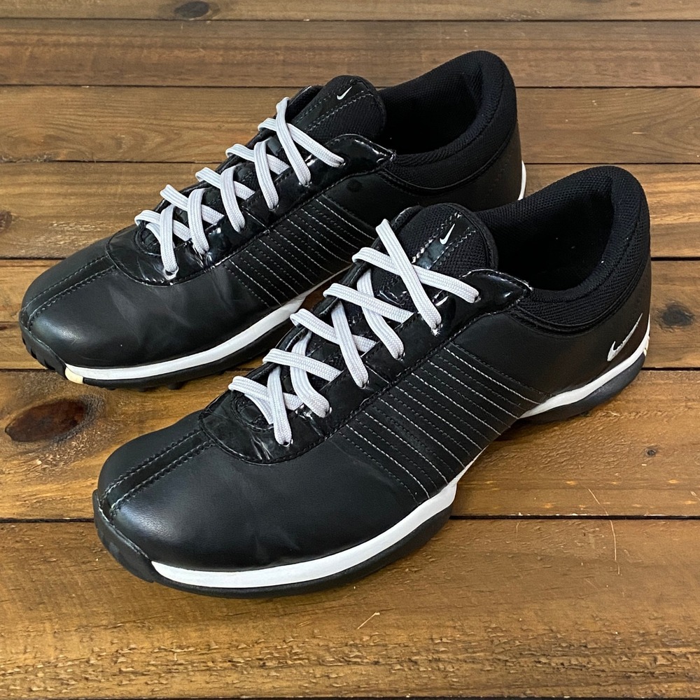 Nike Heritage II Golf Shoes Black White Spiked 335938-001 Womens 9.5